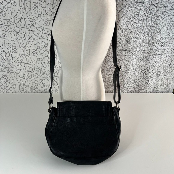 A+ Ellen Crossbody Bag Black Vegan Leather Adjustable‎ - Picture 6 of 9